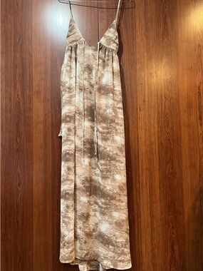 Fashion Nova Moana Maxi Dress in Neutral Tie-Dye Beige